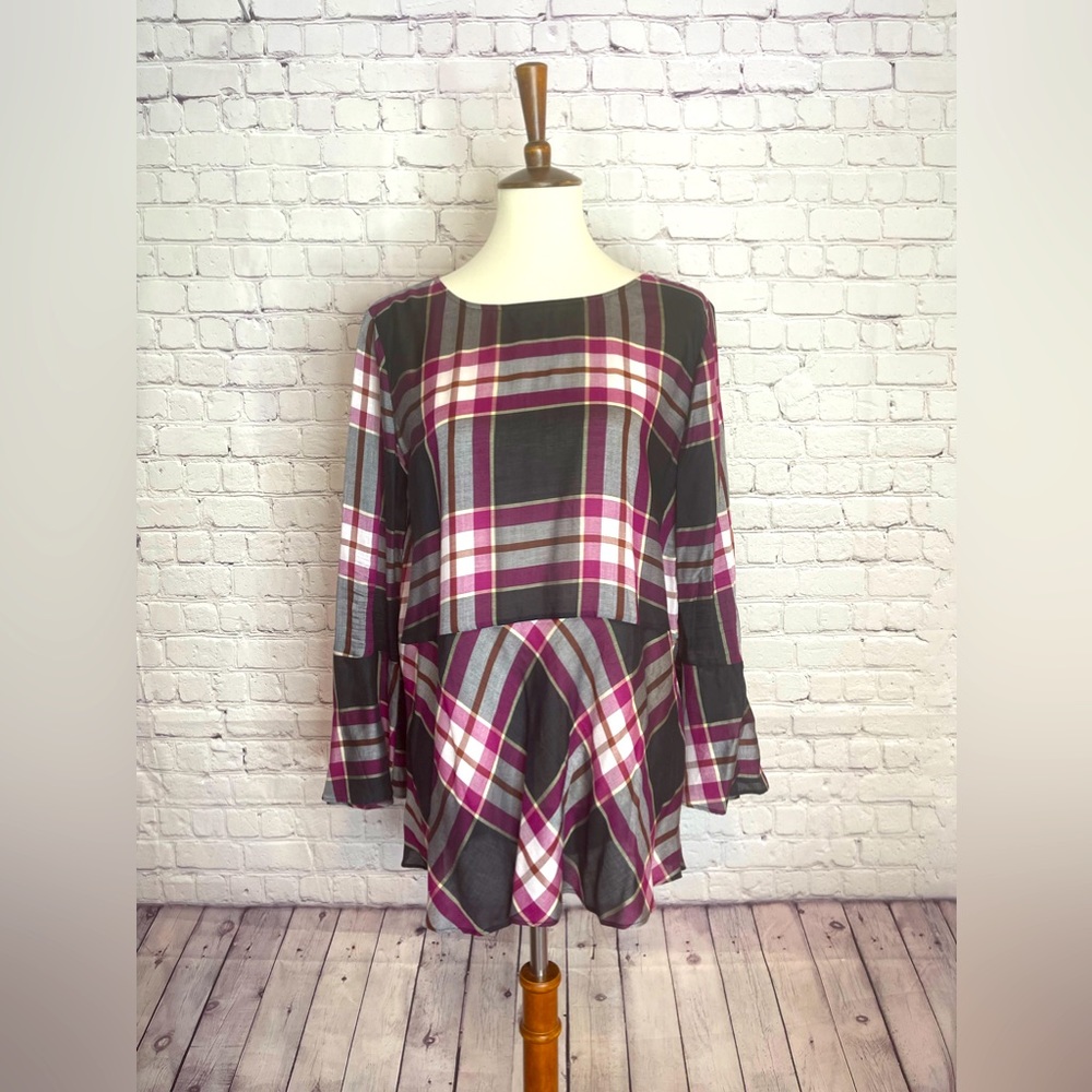Loft Like-new Plaid Blouse Size M